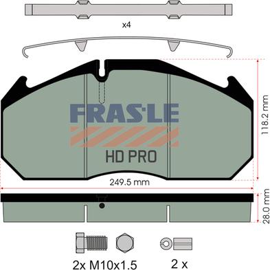 FRAS-LE PD/125-K012-HD - Тормозные колодки, дисковые, комплект unicars.by