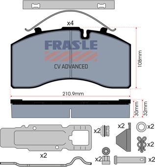 FRAS-LE PD/172-K023-CV - Тормозные колодки, дисковые, комплект unicars.by