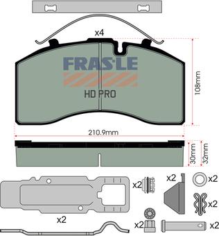 FRAS-LE PD/172-K023-HD - Тормозные колодки, дисковые, комплект unicars.by