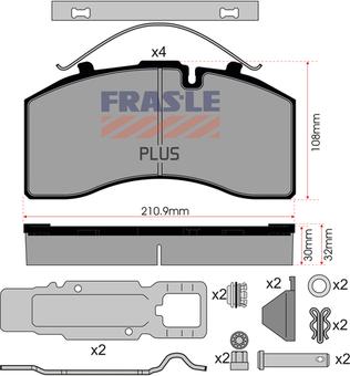 FRAS-LE PD/172-K023-PLUS - Тормозные колодки, дисковые, комплект unicars.by