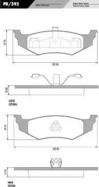 FRAS-LE PD392 - Тормозные колодки, дисковые, комплект unicars.by