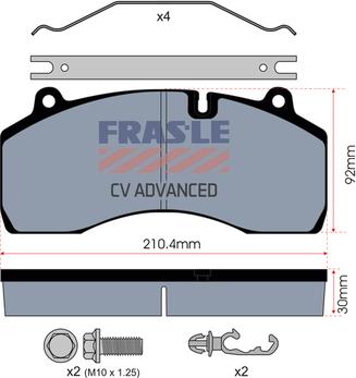 FRAS-LE PD/209-A-K029-CV - Тормозные колодки, дисковые, комплект unicars.by