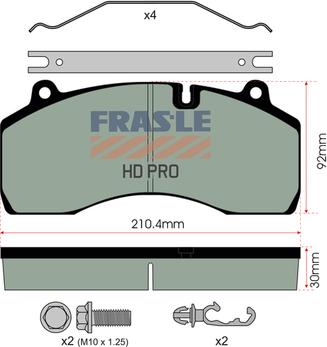 FRAS-LE PD/209-A-K029-HD - Тормозные колодки, дисковые, комплект unicars.by