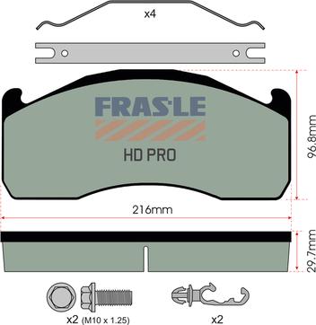 FRAS-LE PD/202-K029-HD - Тормозные колодки, дисковые, комплект unicars.by