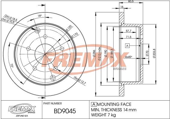 FREMAX BD-9045 - Тормозной диск unicars.by