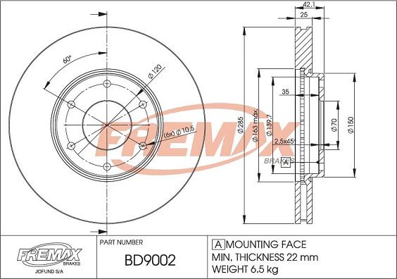 FREMAX BD-9002 - Тормозной диск unicars.by