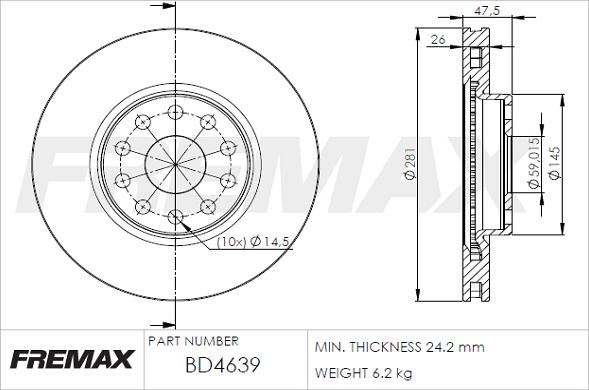 FREMAX BD-4639 - Тормозной диск unicars.by