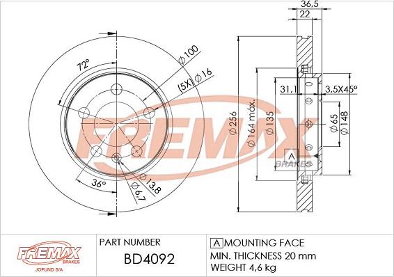 FREMAX BD-4092 - Тормозной диск unicars.by