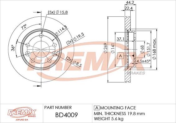 FREMAX BD-4009 - Тормозной диск unicars.by