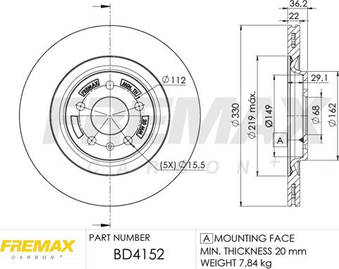 FREMAX BD-4152 - Тормозной диск unicars.by