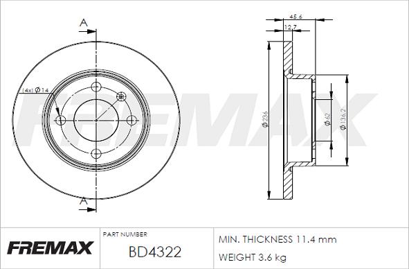 FREMAX BD-4322 - Тормозной диск unicars.by