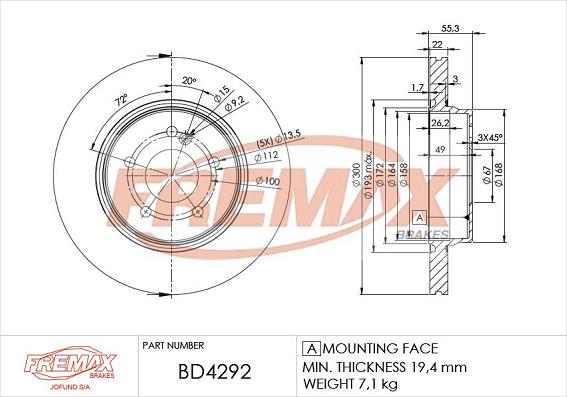 FREMAX BD-4292 - Тормозной диск unicars.by