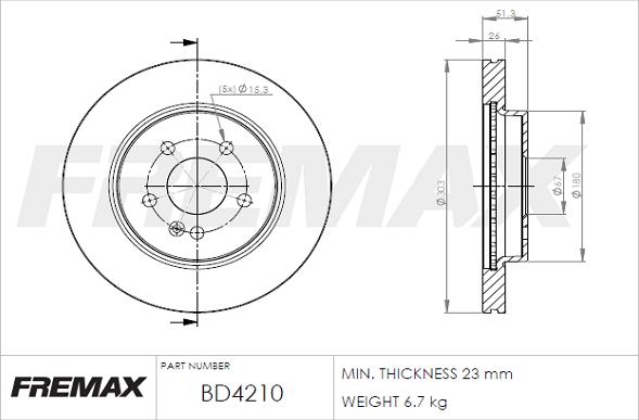 FREMAX BD-4210 - Тормозной диск unicars.by