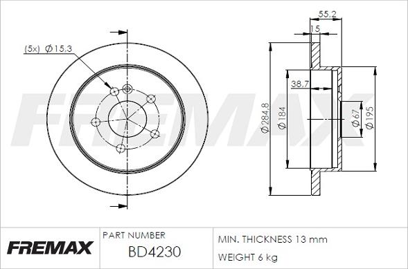 FREMAX BD-4230 - Тормозной диск unicars.by