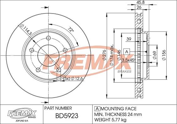 FREMAX BD-5923 - Тормозной диск unicars.by