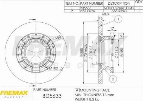 FREMAX BD-5633 - Тормозной диск unicars.by