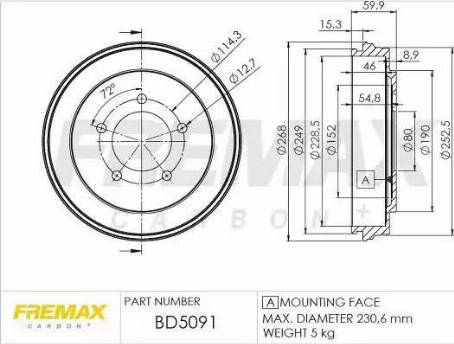 FREMAX BD-5091 - Тормозной барабан unicars.by