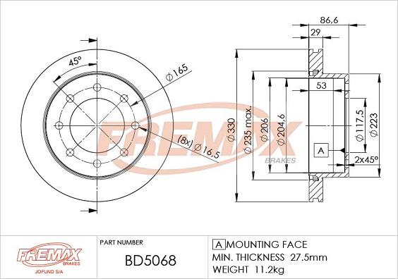 FREMAX BD-5068 - Тормозной диск unicars.by