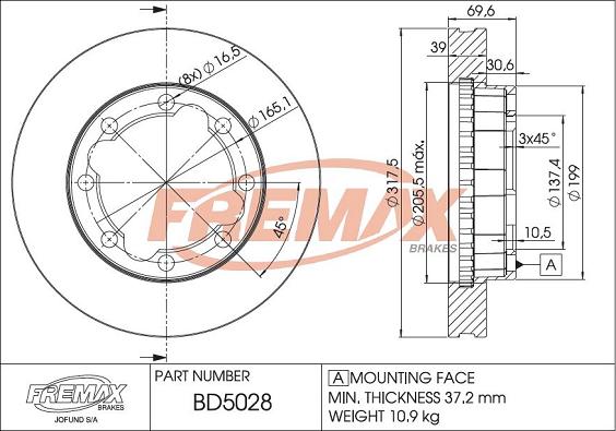 FREMAX BD-5028 - Тормозной диск unicars.by