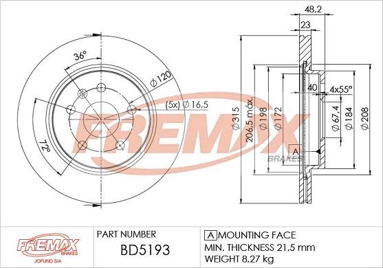 FREMAX BD-5193 - Тормозной диск unicars.by