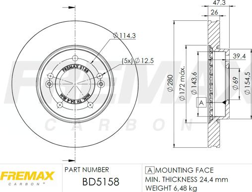 FREMAX BD-5158 - Тормозной диск unicars.by