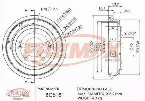 FREMAX BD-5181 - Тормозной барабан unicars.by