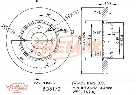 FREMAX BD-5172 - Тормозной диск unicars.by