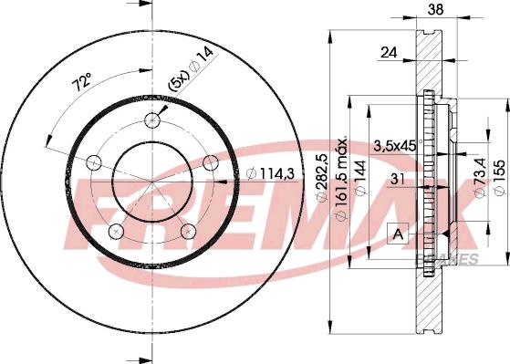 FREMAX BD-5346 - Тормозной диск unicars.by