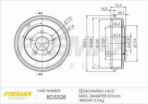 FREMAX BD-5328 - Тормозной барабан unicars.by