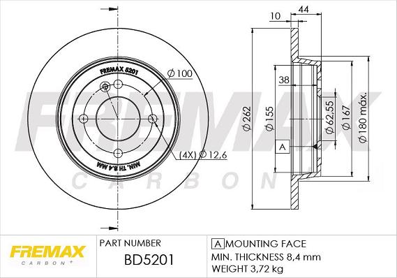 FREMAX BD-5201 - Тормозной диск unicars.by