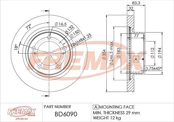 FREMAX BD-6090 - Тормозной диск unicars.by