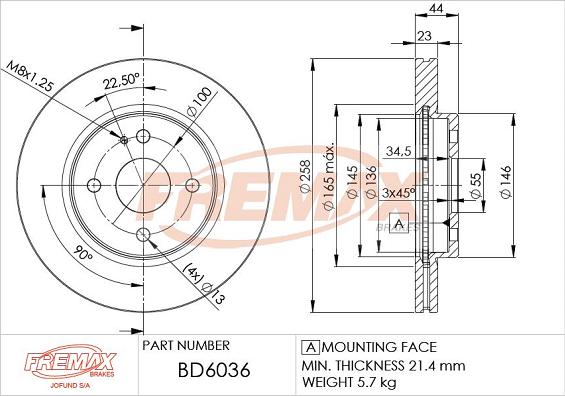 FREMAX BD-6036 - Тормозной диск unicars.by