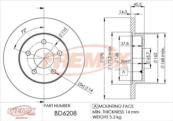 FREMAX BD-6208 - Тормозной диск unicars.by