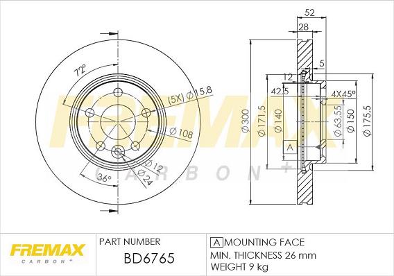 FREMAX BD-6765 - Тормозной диск unicars.by