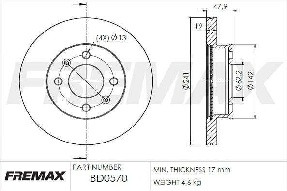 FREMAX BD-0570 - Тормозной диск unicars.by