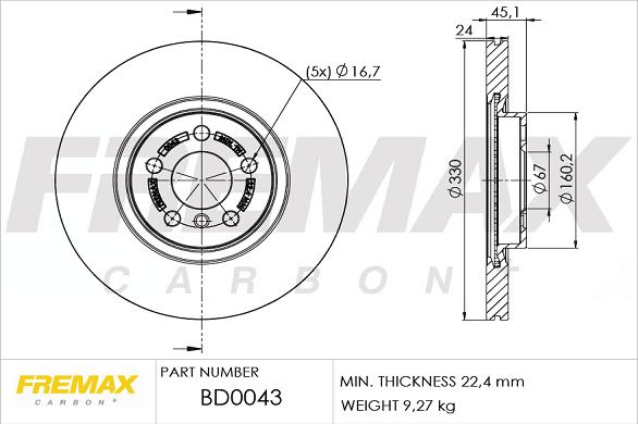 FREMAX BD-0043 - Тормозной диск unicars.by