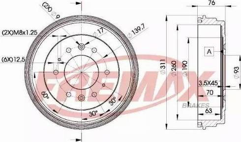 FREMAX BD-0006 - Тормозной барабан unicars.by