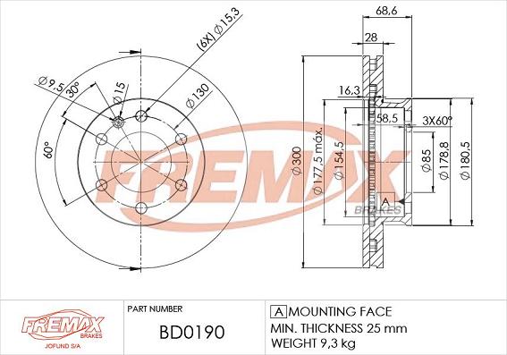 FREMAX BD-0190 - Тормозной диск unicars.by