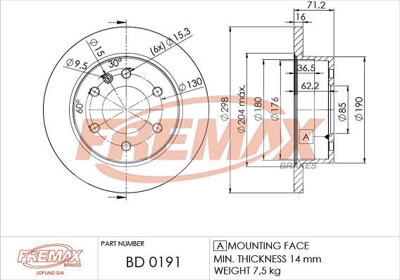 FREMAX BD-0191 - Тормозной диск unicars.by