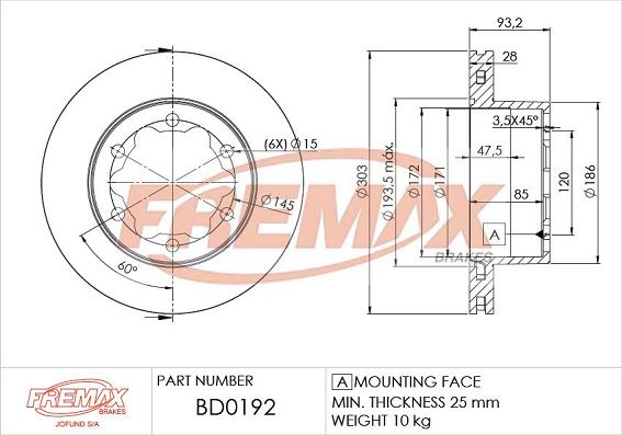 FREMAX BD-0192 - Тормозной диск unicars.by