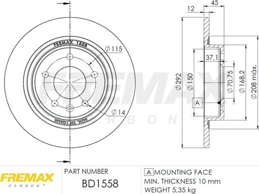 FREMAX BD-1558 - Тормозной диск unicars.by