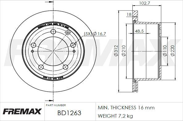 FREMAX BD-1263 - Тормозной диск unicars.by