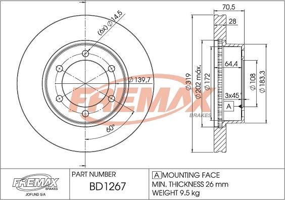 FREMAX BD-1267 - Тормозной диск unicars.by