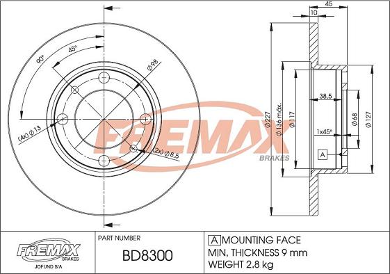 FREMAX BD-8300 - Тормозной диск unicars.by