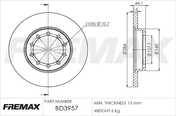 FREMAX BD-3957 - Тормозной диск unicars.by