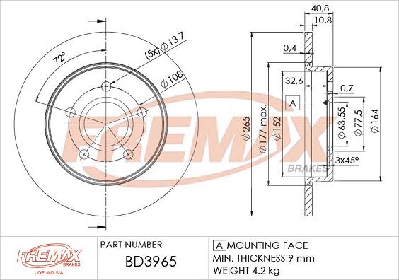 FREMAX BD-3965 - Тормозной диск unicars.by