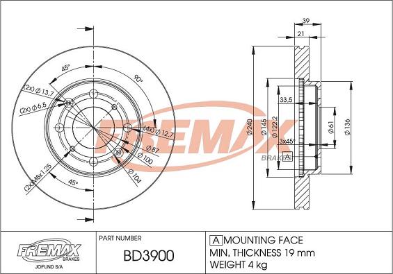 FREMAX BD-3900 - Тормозной диск unicars.by