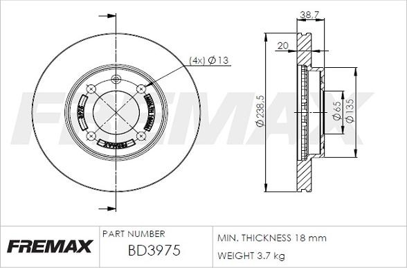 FREMAX BD-3975 - Тормозной диск unicars.by