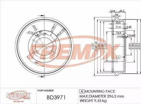 FREMAX BD-3971 - Тормозной барабан unicars.by