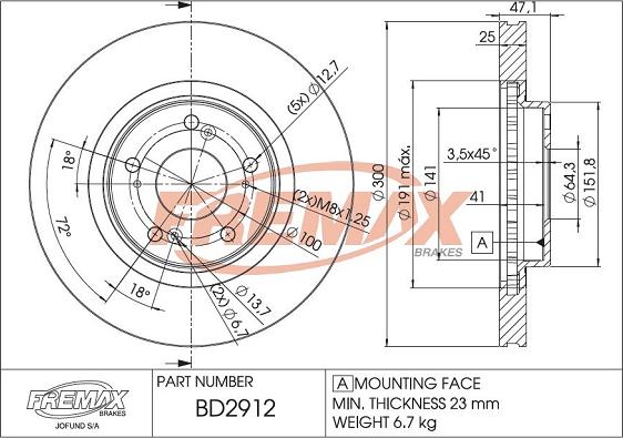 FREMAX BD-2912 - Тормозной диск unicars.by